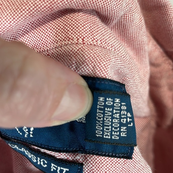 Ralph Lauren Pink Casual Classic Fit Button Down Men Shirt 17.5 - Picture 6 of 9